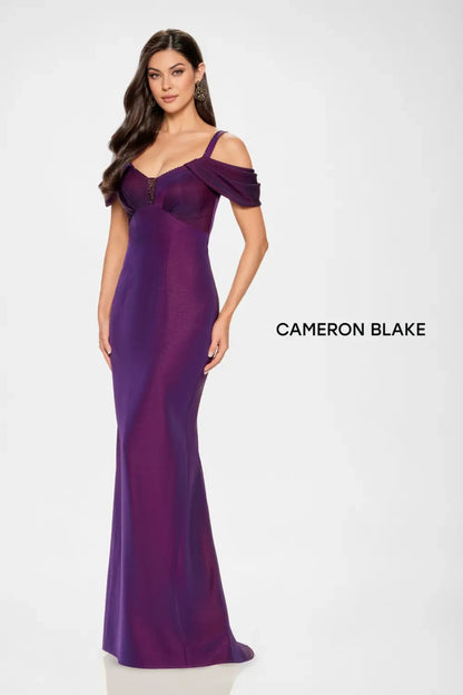 Cameron Blake CB214 Fitted Long Formal Beaded Evening Dress