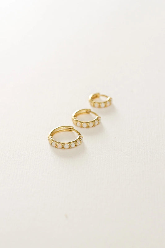Micro Opal Hoop Earring