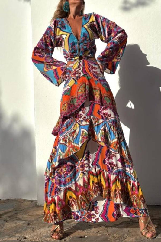 MONTANO ring dress, turquoise print