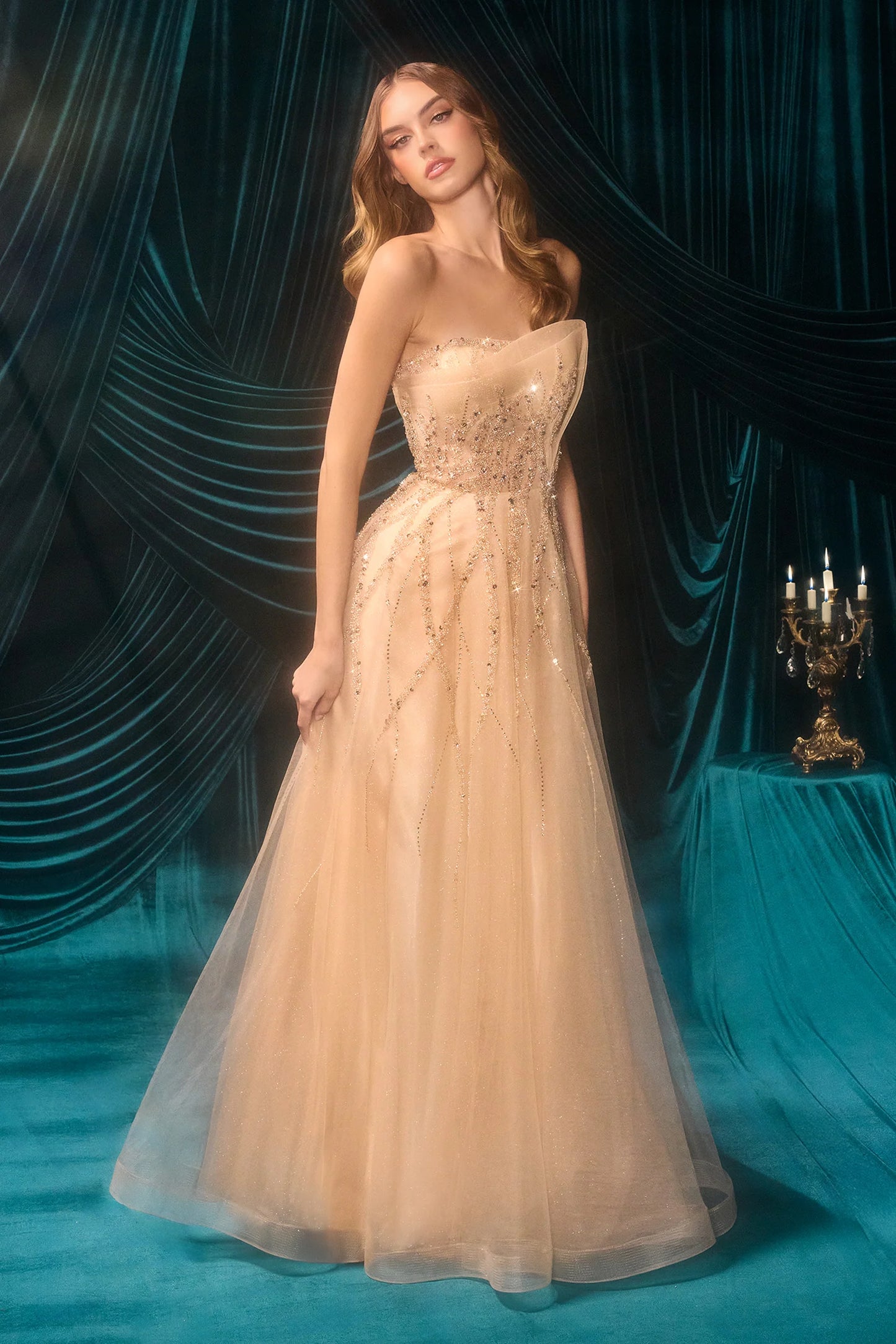 A1491 - Cynthia Structured Ball Gown - Andrea & Leo