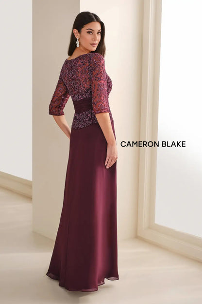 Cameron Blake 114657SL Mother of the Bride Long Formal A Line Dress