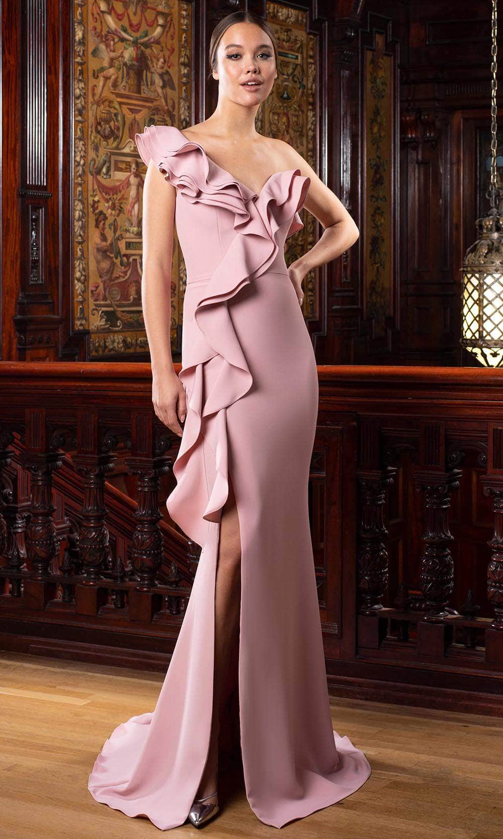 Alexander by Daymor 1583 Formal Long Tiered Ruffle Evening Dress