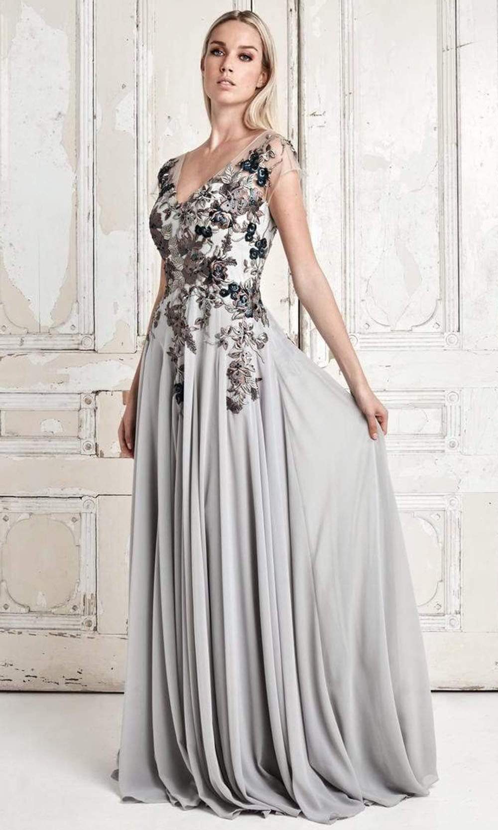 Alexander by Daymor 758 A Line Long Floral Formal Evening Dress