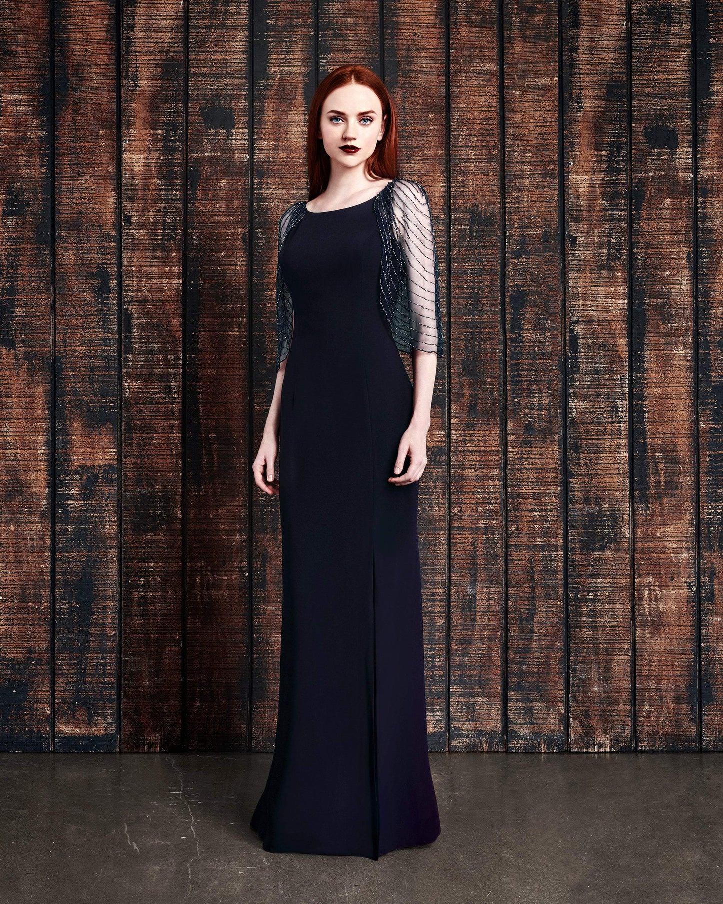 Alexander by Daymor 861 Long Formal Beaded Cape Evening Dress