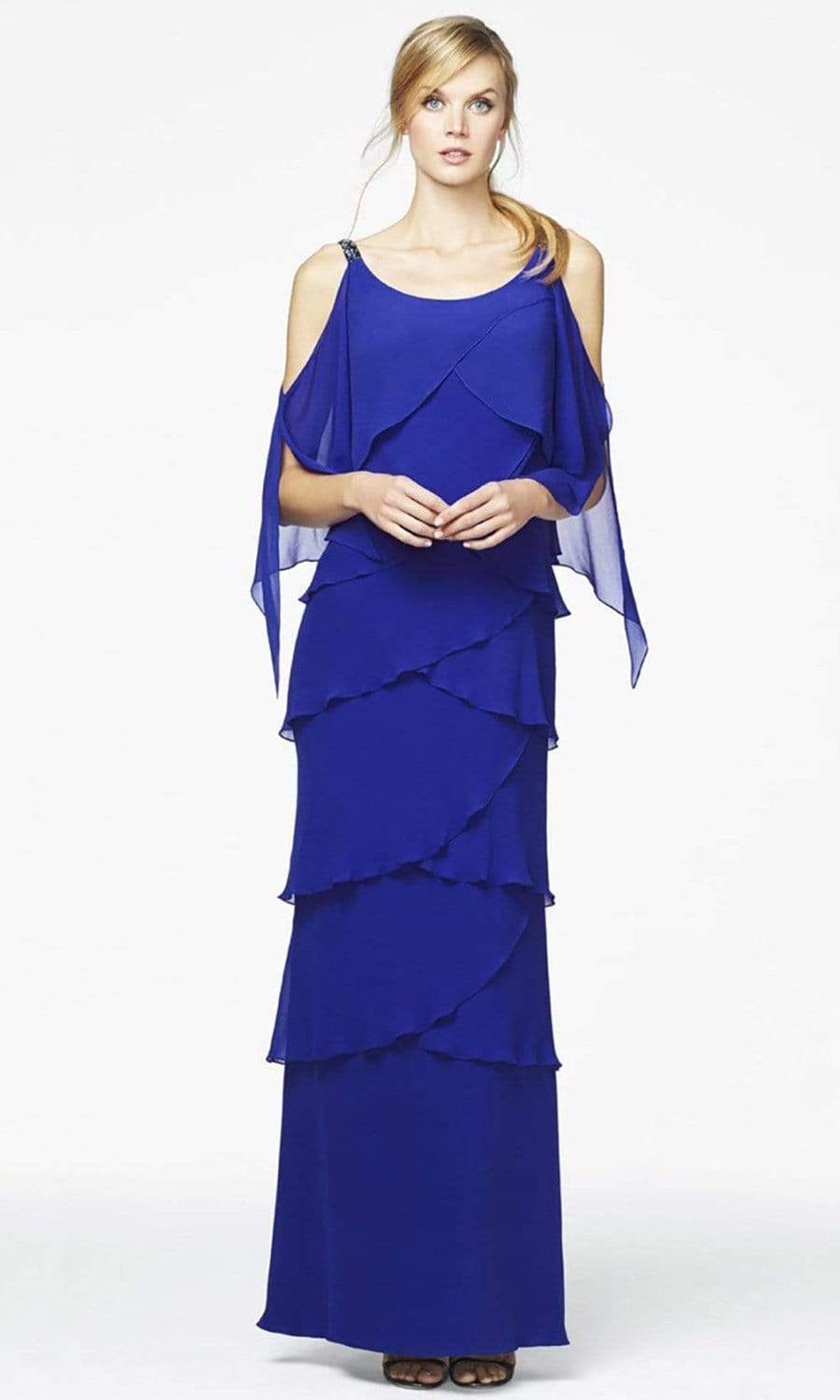 Alexander by Daymor 371 Long Ruffle Formal Dress