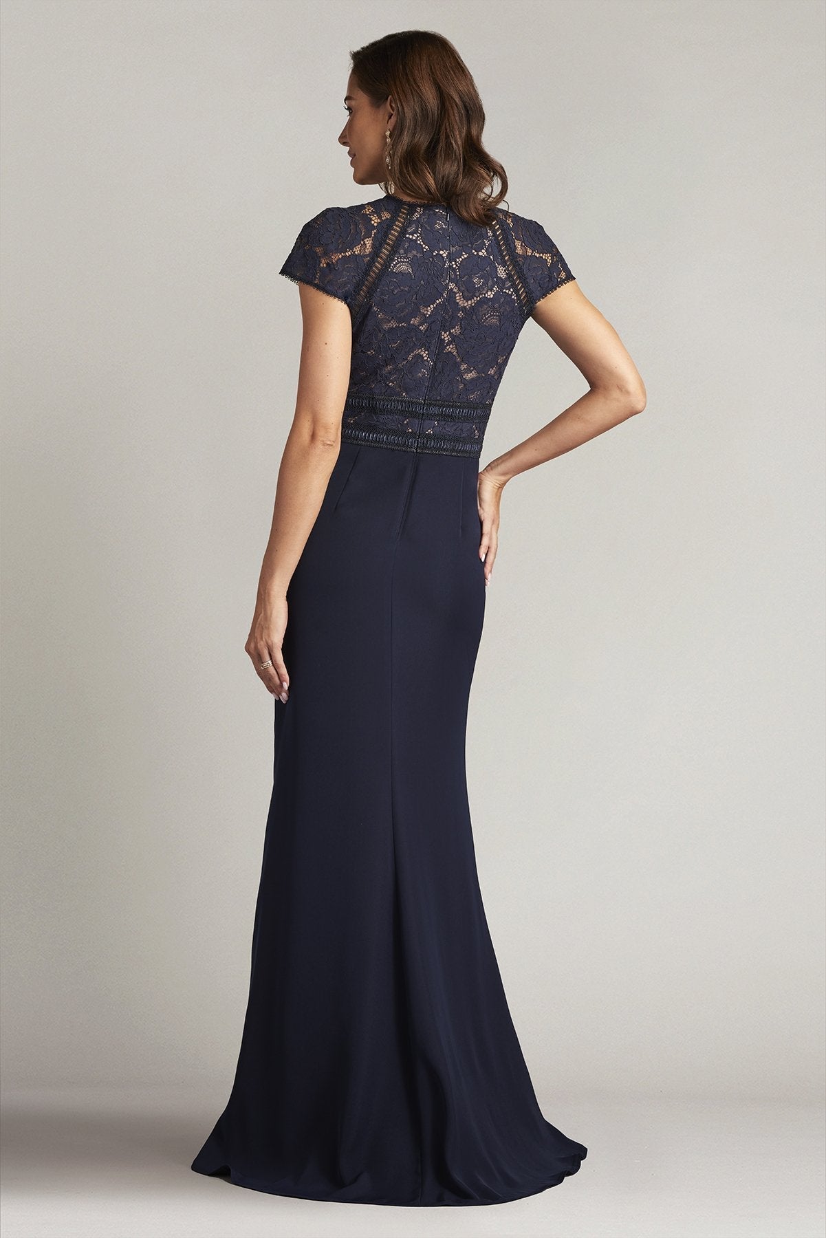 Tadashi Shoji ALG17705LXZ Fitted Long Floral Lace Formal Evening Dress