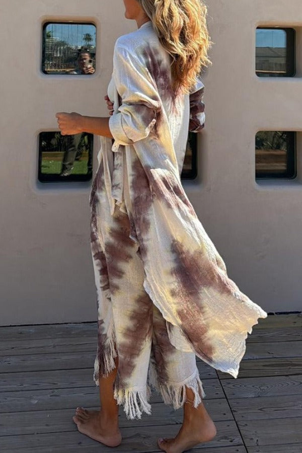 Tie-Dye Tassel Three-Piece Set