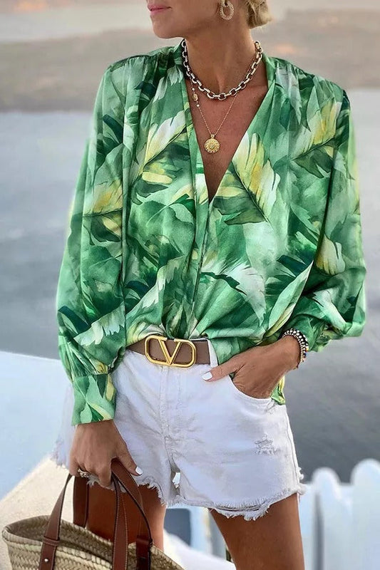 The Cornelia Jungle Print Blouse
