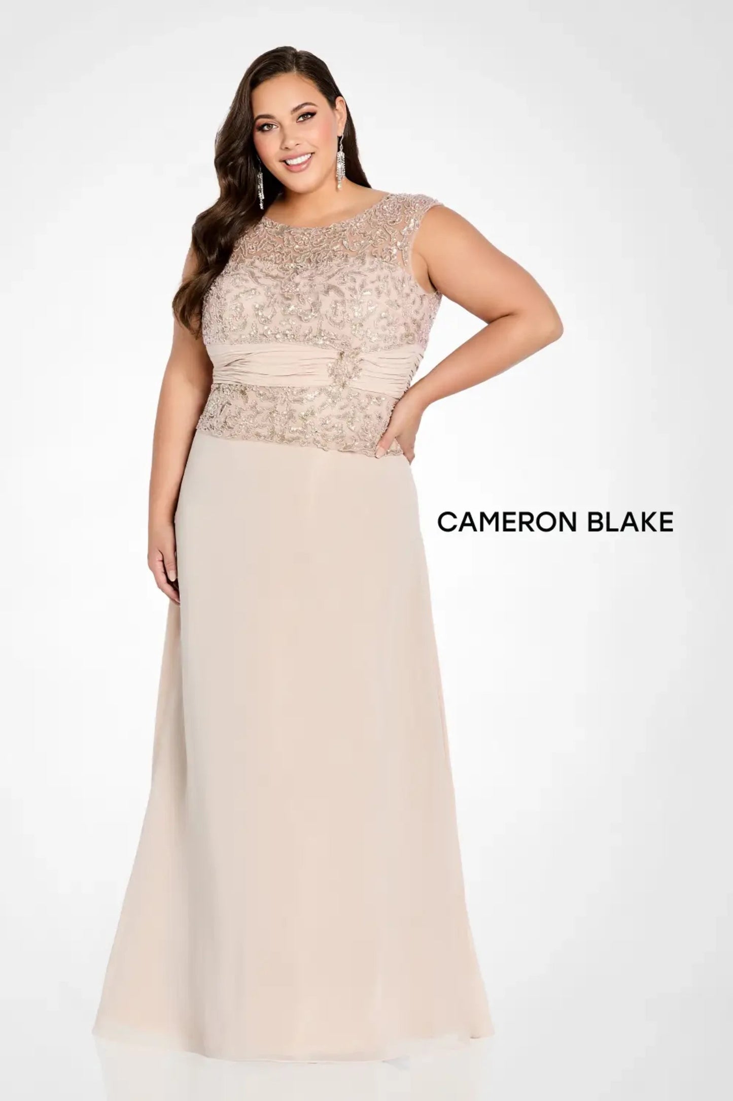 Cameron Blake 114657 Long Mother of the Bride Beaded Formal Dress