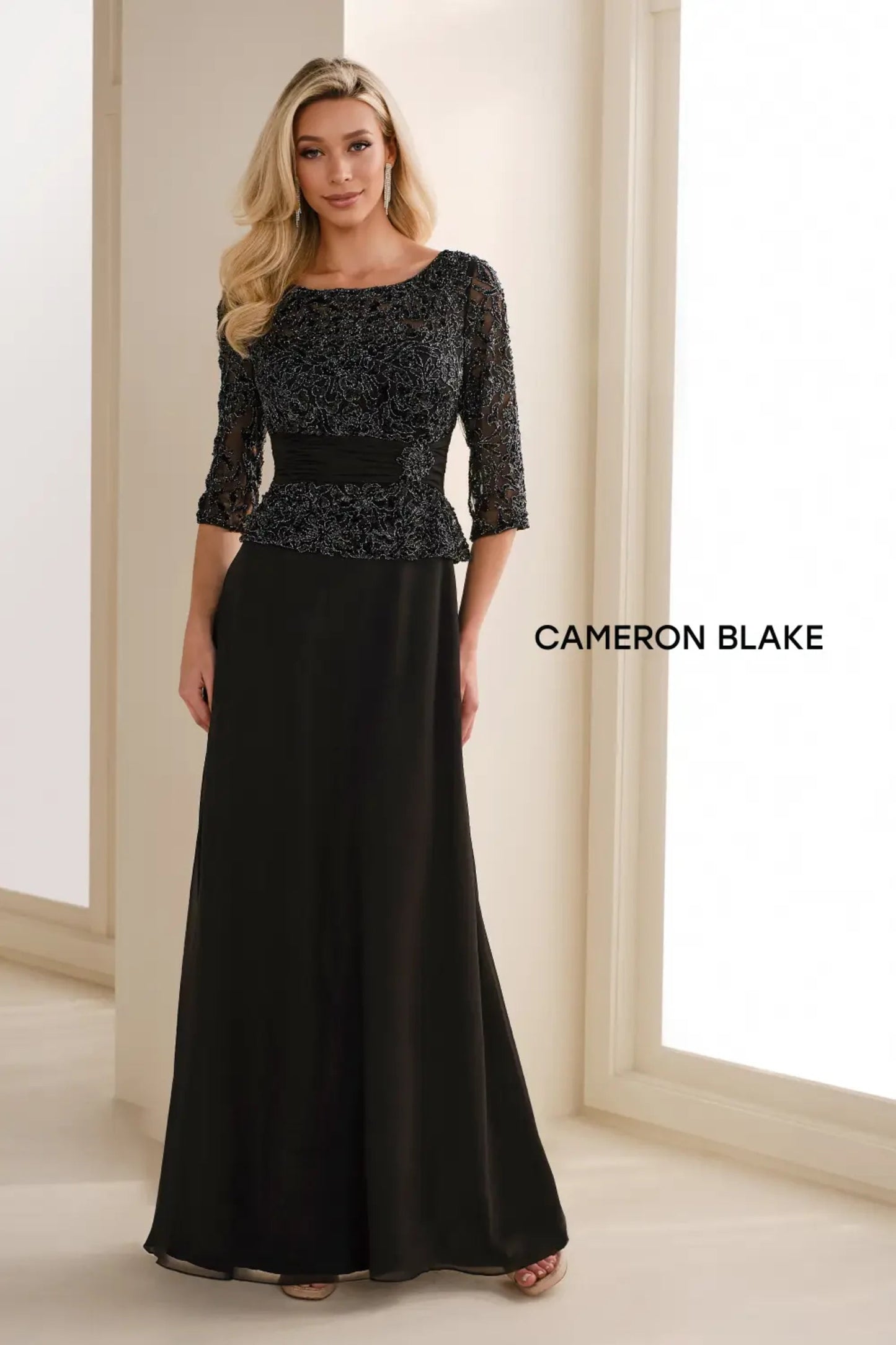 Cameron Blake 114657SL Mother of the Bride Long Formal A Line Dress