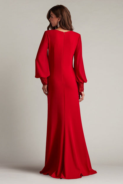 Tadashi Shoji BOS24911L Long 3D Applique Formal Evening Dress