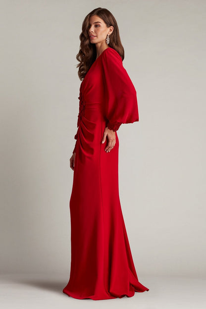 Tadashi Shoji BOS24911L Long 3D Applique Formal Evening Dress