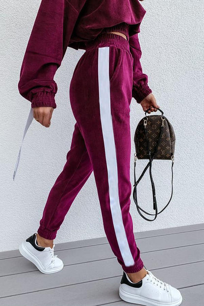 Sunday Chic Velvet Hoodies Top &Joggers Set
