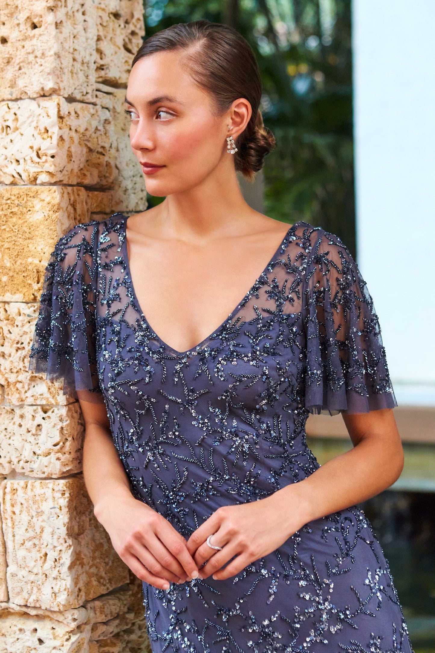 Cameron Blake 221681W Long Plus Size Beaded Formal Evening Dress
