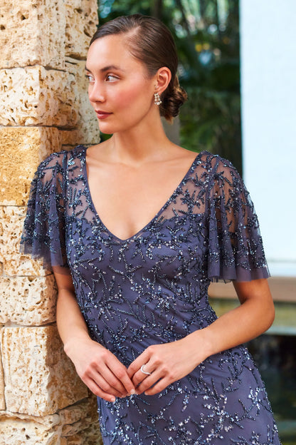 Cameron Blake 221681W Long Plus Size Beaded Formal Evening Dress