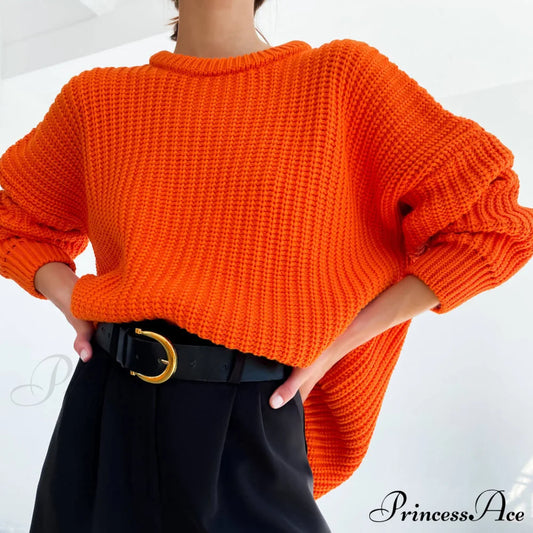 Candy Color Crewneck Pullover Modern Sweater - Light Blue