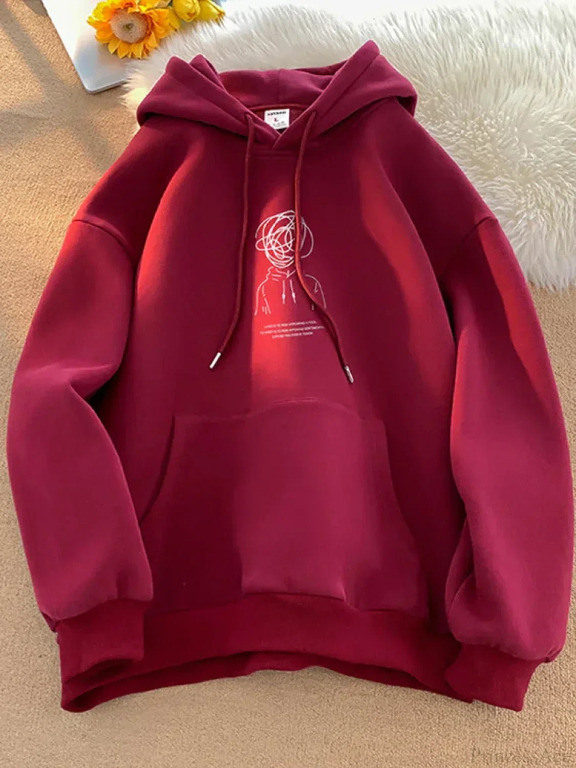 Cartoon Brainstorm Print Hip Hop Hoodie
