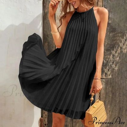 Casual Loose O Neck Mini Dress