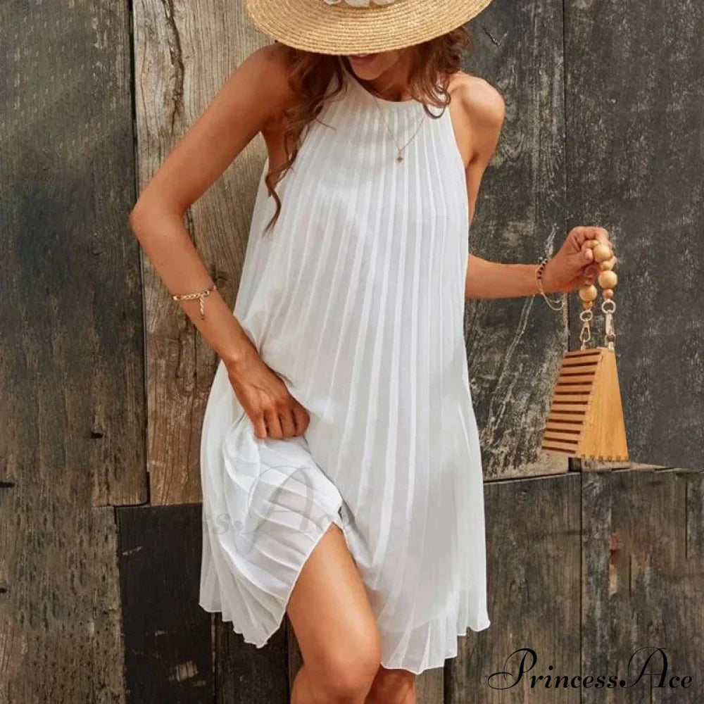Casual Loose O Neck Mini Dress