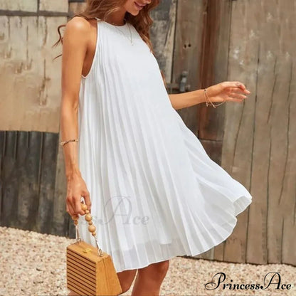 Casual Loose O Neck Mini Dress