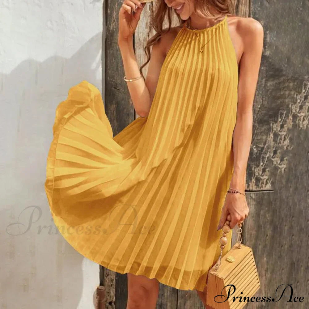 Casual Loose O Neck Mini Dress