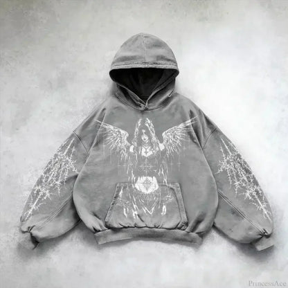 Casual Retro Gothic Printing Hoodie
