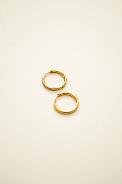 Micro Crystal Hoop in Gold