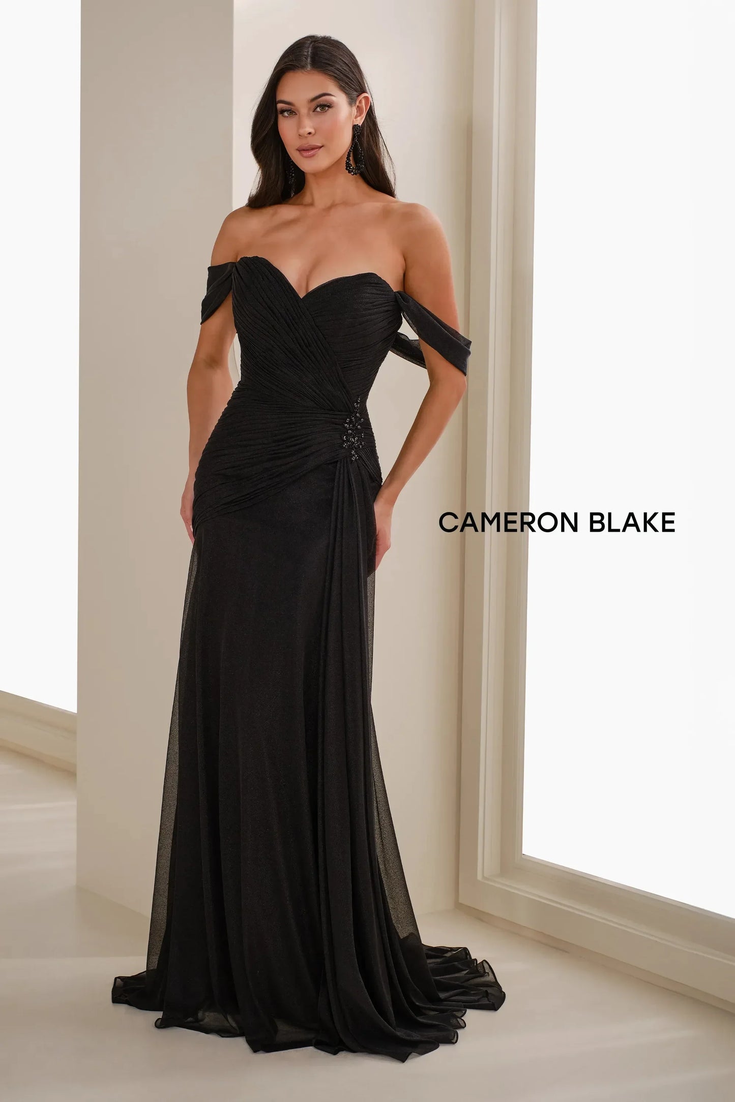 Cameron Blake CB904 Metallic Long Formal Evening Dress