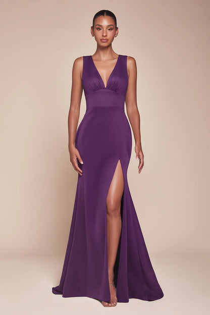 Cora Gown - V Neckline & Keyhole Back