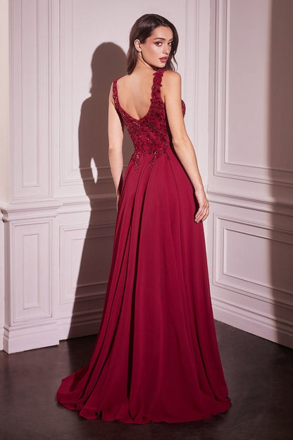 Long A Line Formal Removable Cape Dress by LaDivine S503