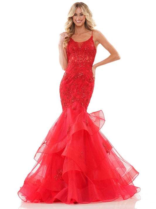 Colors 2899 Colors Long Spaghetti Strap Evening Dress