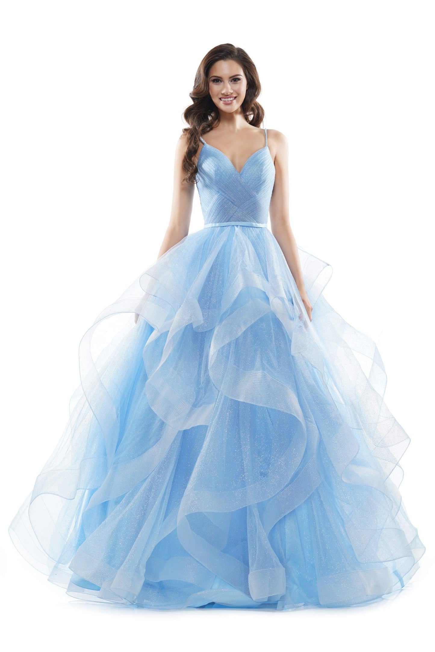 Prom Long Formal Glitter Mesh Ball Gown by Colors 2381