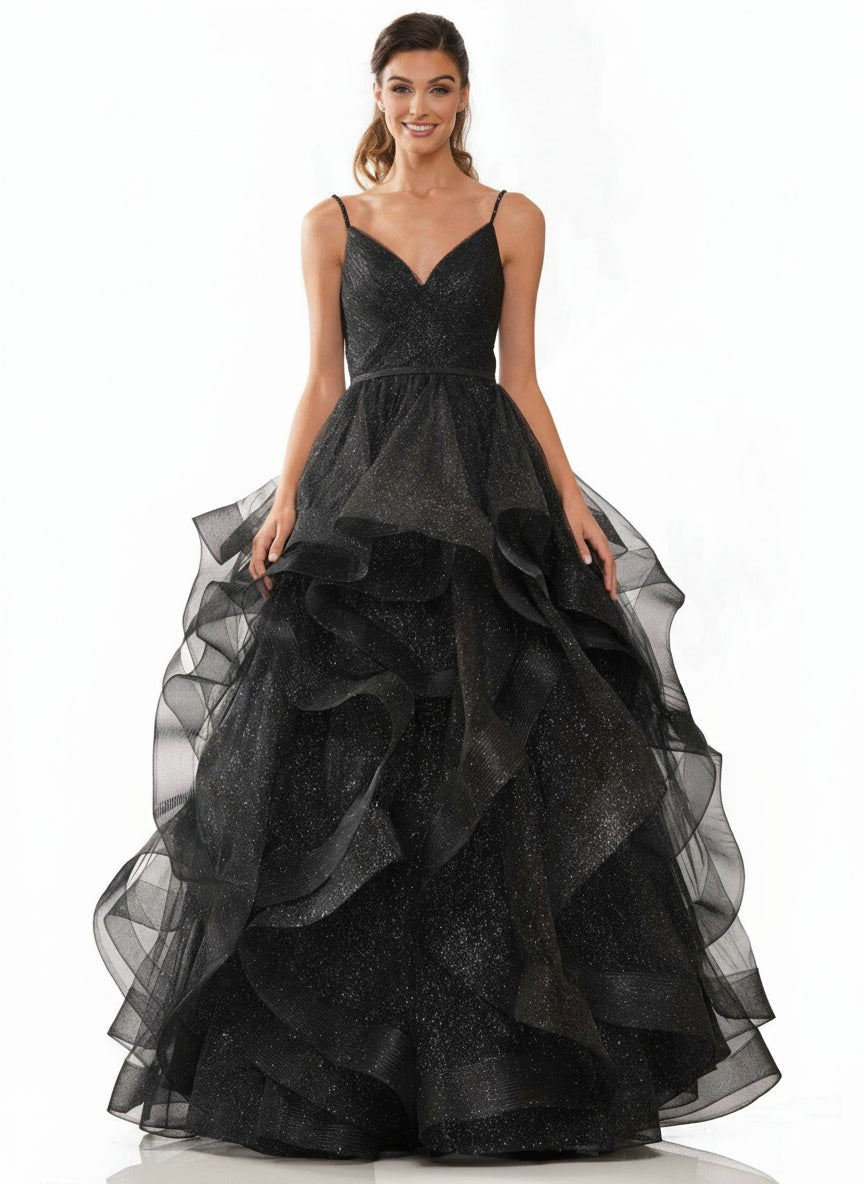 Prom Long Formal Glitter Mesh Ball Gown by Colors 2381