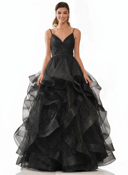 Prom Long Formal Glitter Mesh Ball Gown by Colors 2381