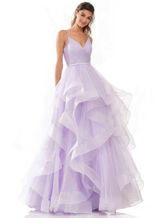Prom Long Formal Glitter Mesh Ball Gown by Colors 2381
