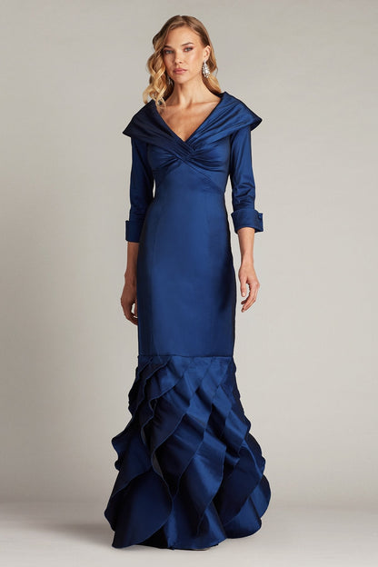 Tadashi Shoji CY25479L Formal Long Ruffle Evening Dress