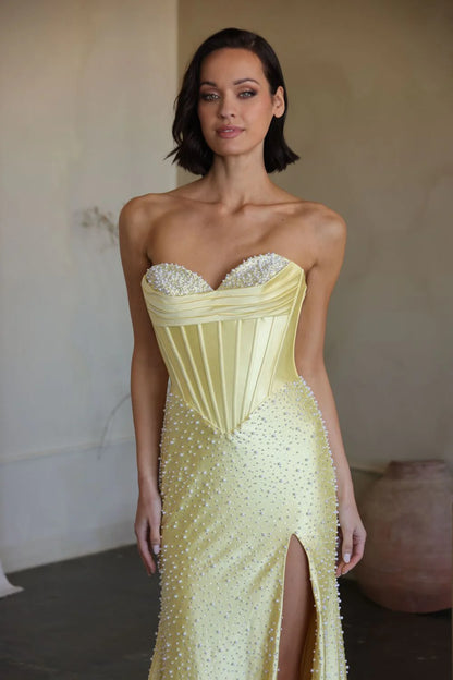 42513 - Ava Presley - Pearl Corset Dress with Back Bow
