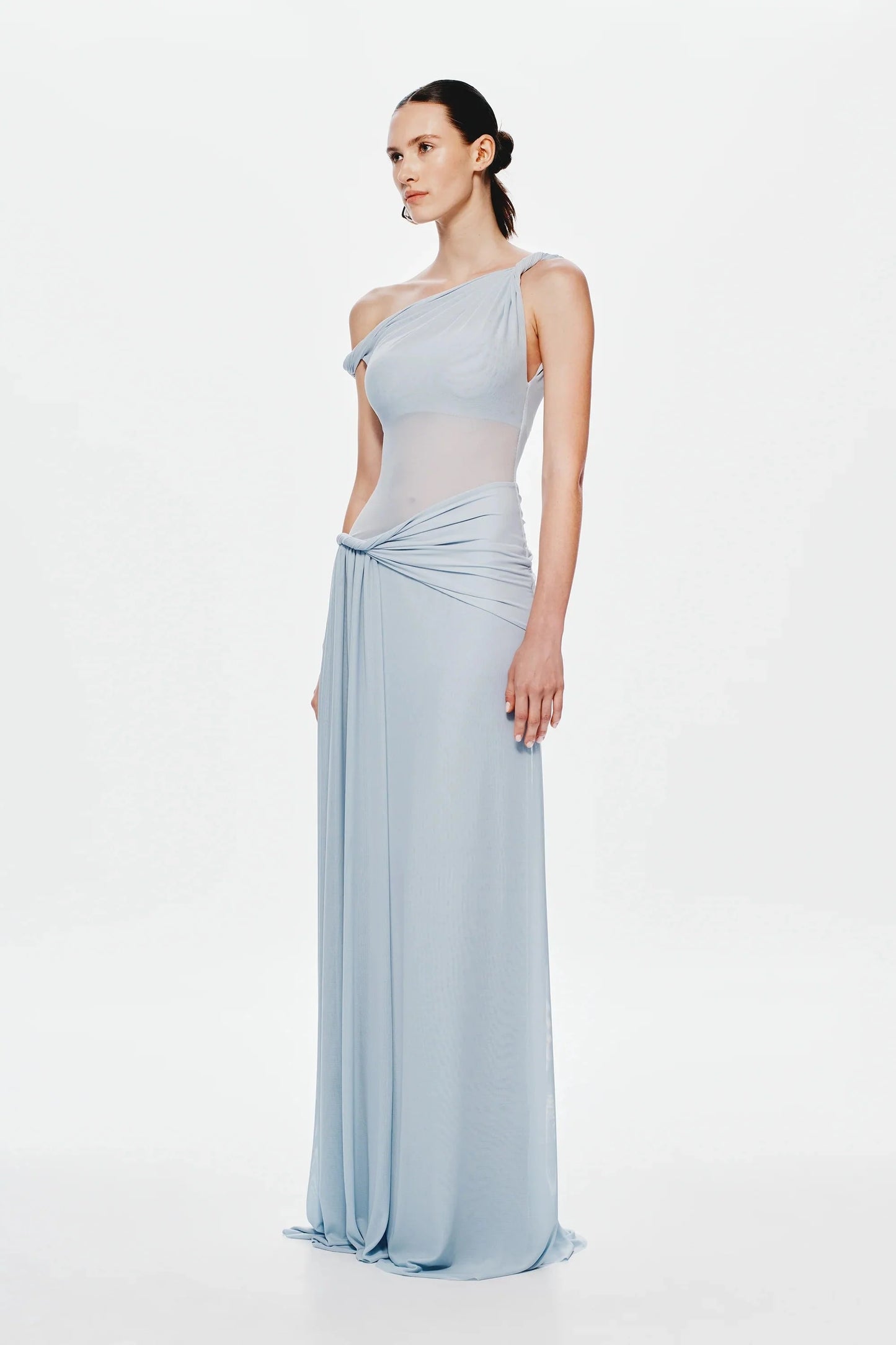 Misha Sisal Mesh Maxi Dress - Dove