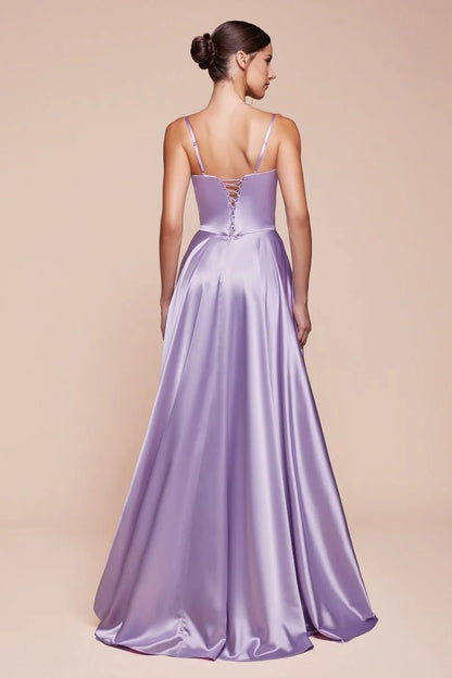 SELMA GOWN - A-LINE LUXE SATIN BUSTIER DRESS