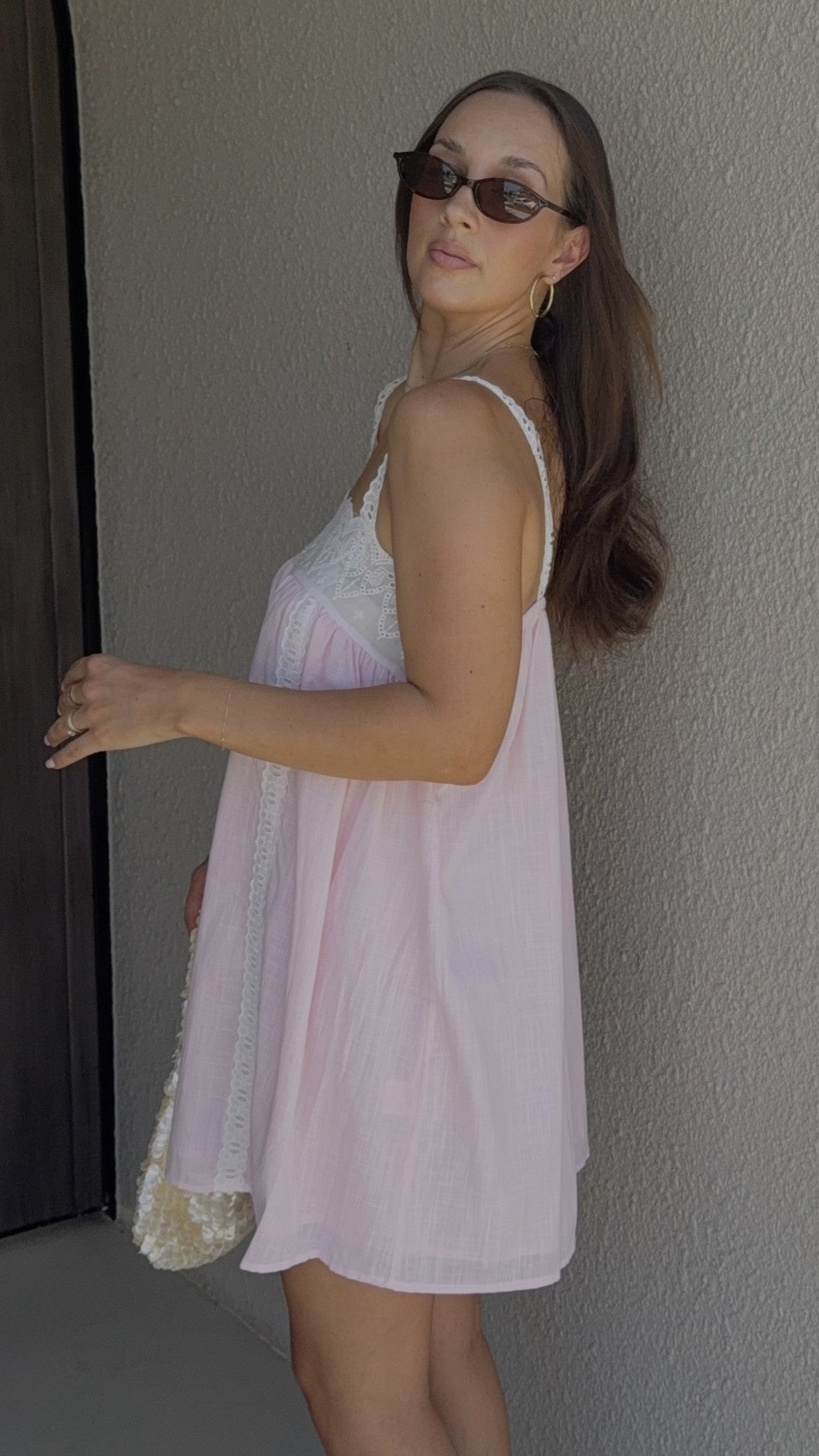 Lacey Mini Dress - Pink