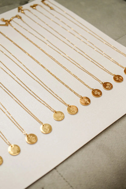 Birth Flower Pendant Necklace