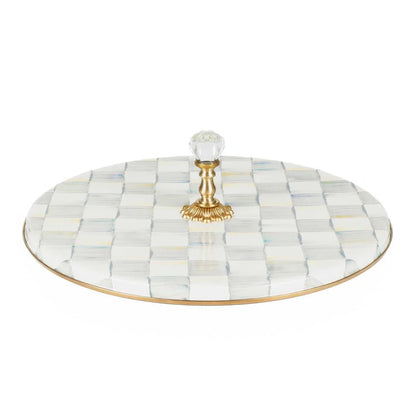 Sterling Check Enamel Cheese Course - Serveware