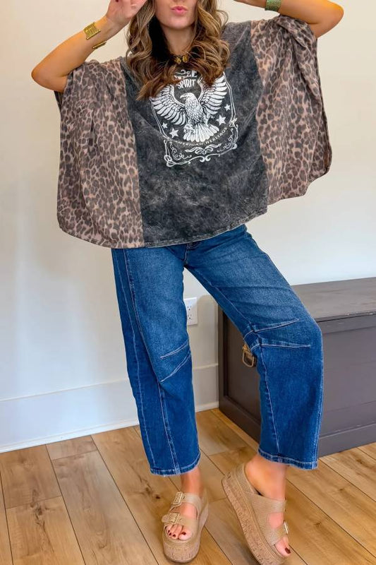 Multi-Color Vintage Patchwork Balloon Wide Leg Jeans