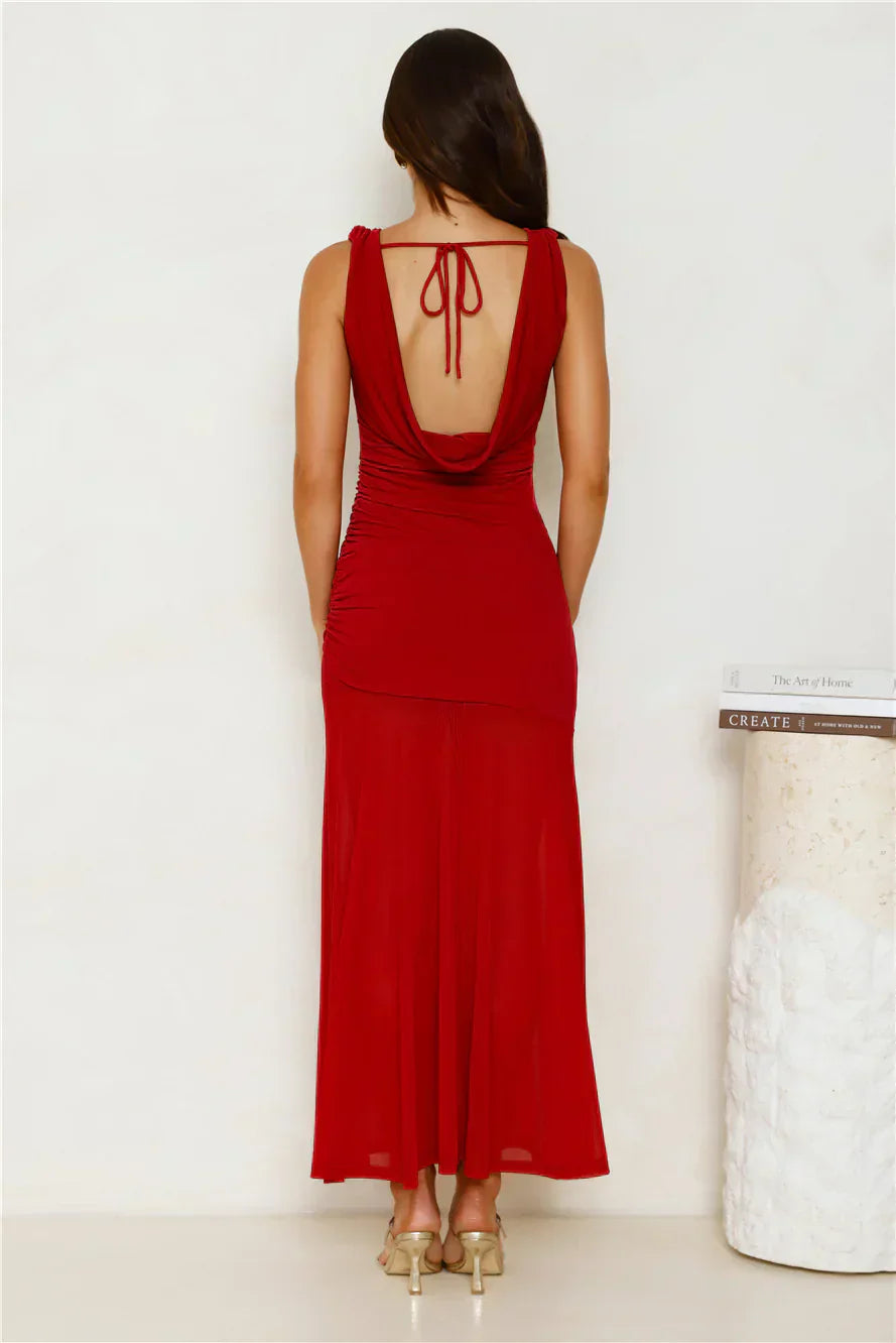 Honey Drizzle Mesh Maxi Dress
