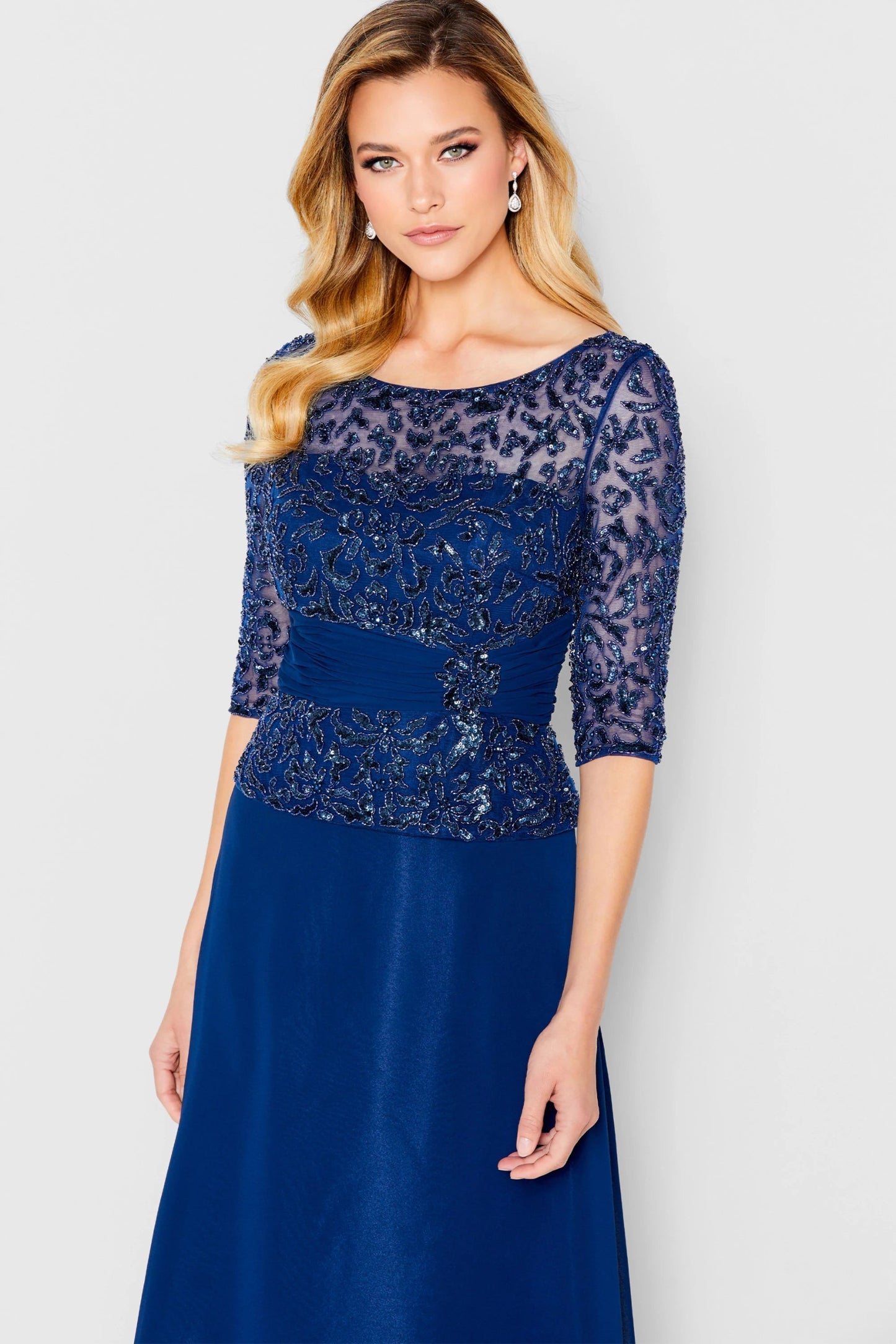Cameron Blake 114657SL Mother of the Bride Long Formal A Line Dress