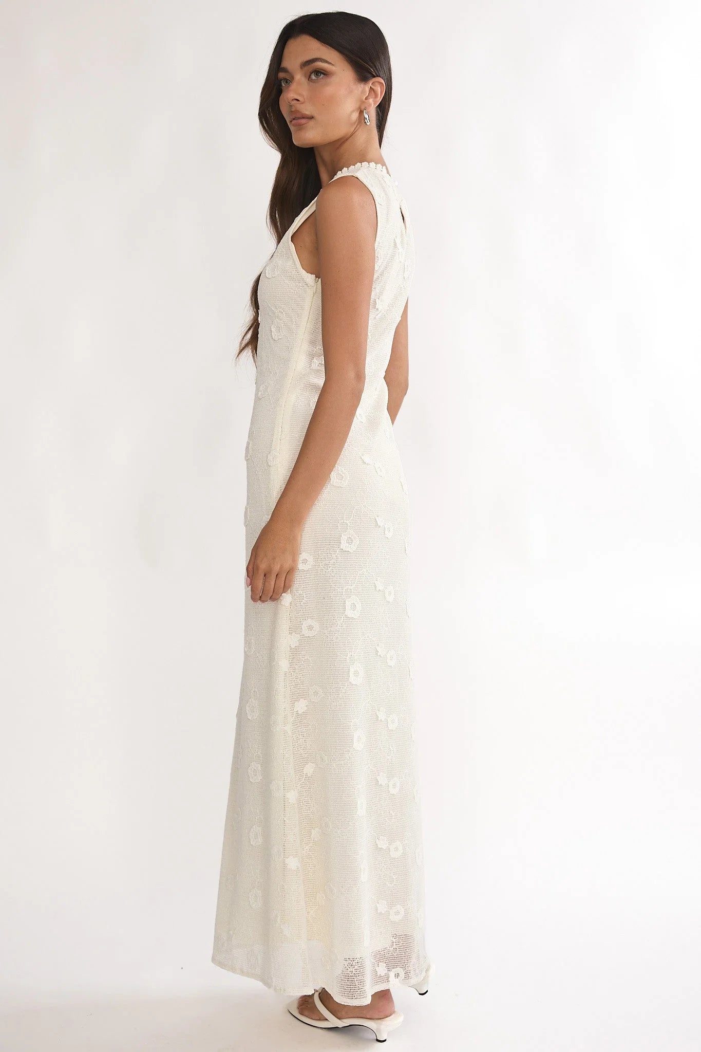 Kensi Sleeveless Crochet Maxi Dress Oat
