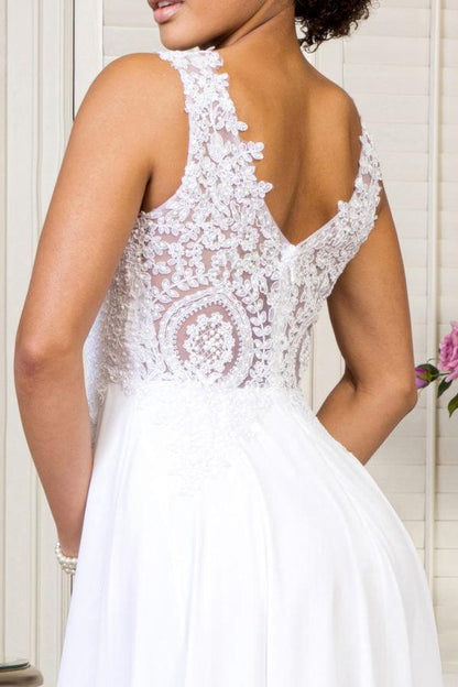 Embroidered Chiffon Long Prom Dress Formal