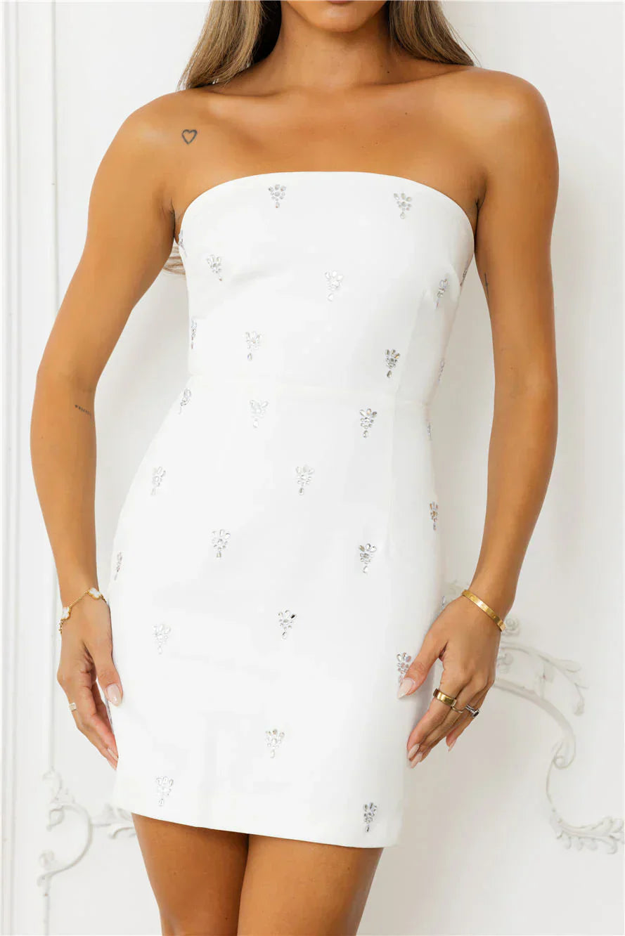 Glimmer Glow Strapless Mini Dress