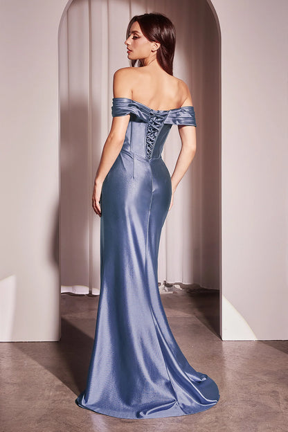 Lucienne Gown - Off-the-Shoulder Satin Bustier Gown
