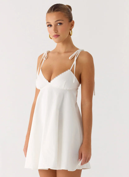 Take Me High Mini Dress - White